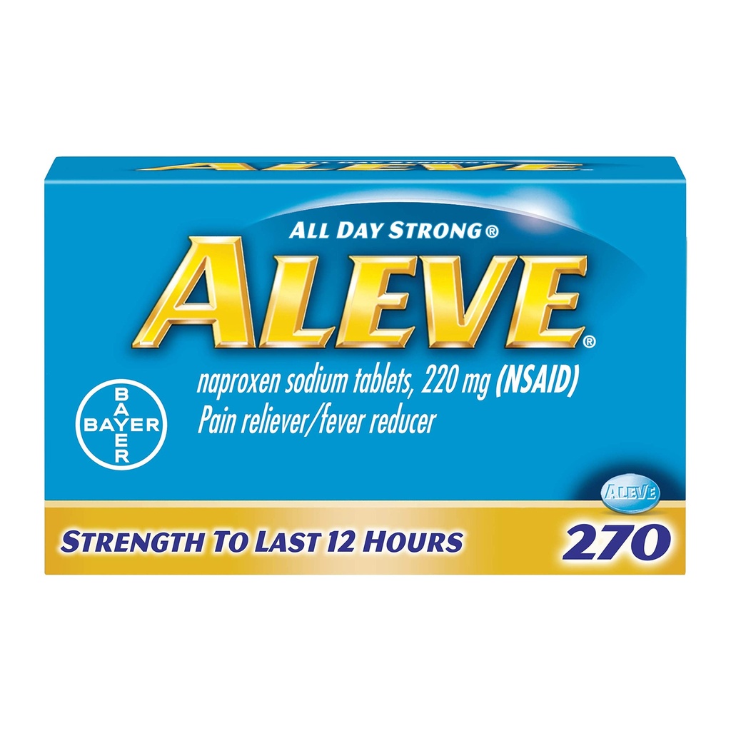 Aleve Caplets, Naproxen Sodium 220 mg (NSAID), Pain Reliever / Fever Reducer, # 1 Orthopedic Surgeon Rekomendaded, 270 Count