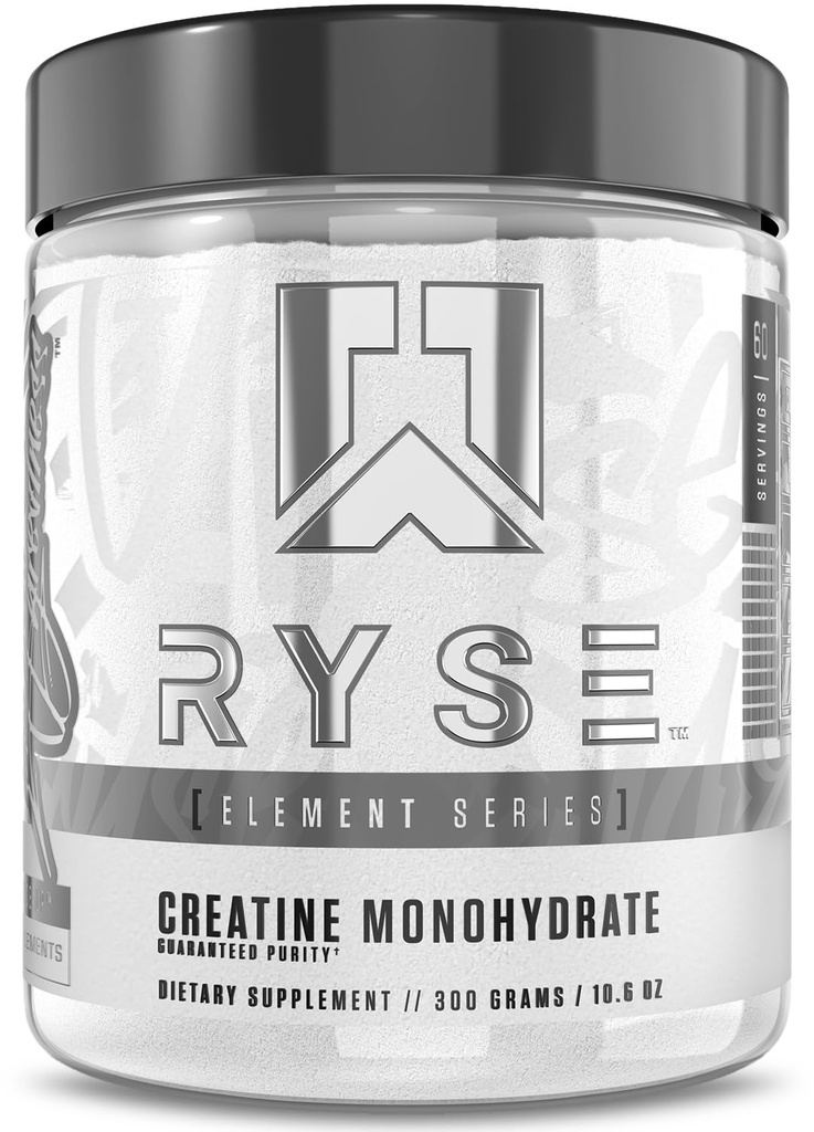 RYSE Creatine Monohydrate Powder - Unflashted - Supports Men & Women Lean Muscle Growth, Power, and Endurance - Membantu Mengurangi Fatigue dan Pemulihan Kerja Impress - 60