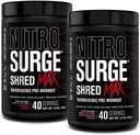 Jacked Factory Nitrospush Shred Max Pretraining - Tinggi Performance Pre Workout Powder dengan L Citruline, Acetyl Carnitine, Organic Caffeine - 80 Servings, Cherry Bomb & Watermelon Peach