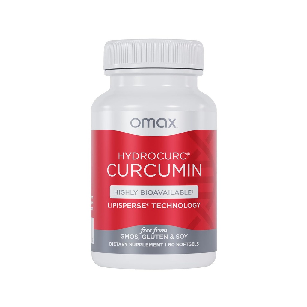 Omax3 HydroCurc Turmunic Curcumin Softgels, Sangat Bioavable, Nanoparticles Potency & Absorpsi (60 Softgels)