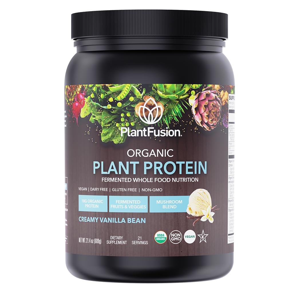 SOTRU Organik Vegan Powder - Whole Food, Plant Based Protein Powder with Green Superfood, Enzymes & Progories - USDA Certifikasi Organik, Non-GMO, Bebas - Vanilla 18.5, 21 Hamba