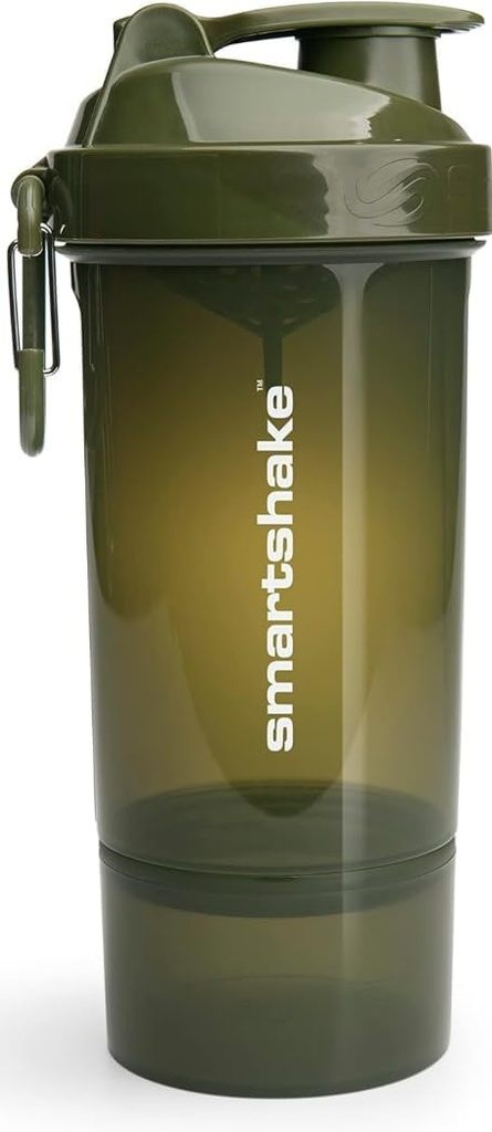 Smartshake O2GO ONE Protein Plastik Shaker Botol 800 ml 124; 27 oz - Leakproof Screw - on Lid - BPA Free - Unisex - Army Green