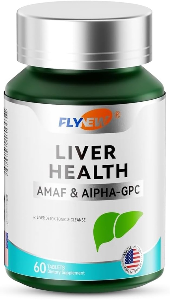 Kesehatan Hati, Detox & Repair, Dukungan Hati Dibuat di AS, NADH & Alphat- GPC, PQQ, L- Theanine, GMP, 60 Tablet