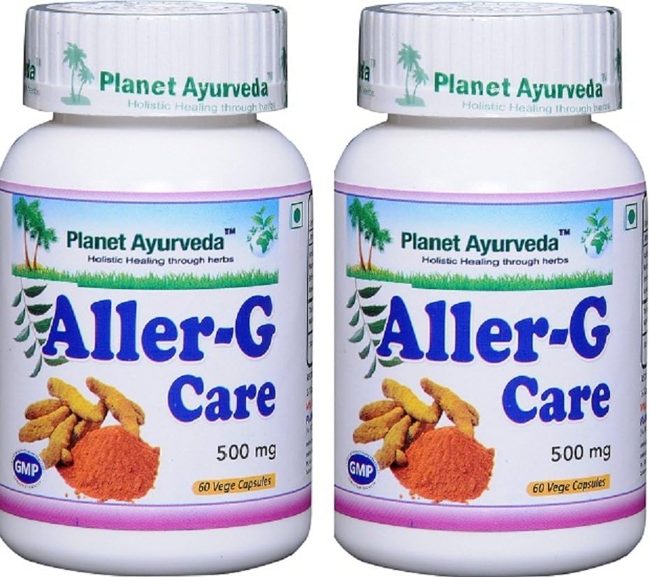 Planet Ayurveda Aller-G Care, 500mg Veg Capsules - 2 Botol