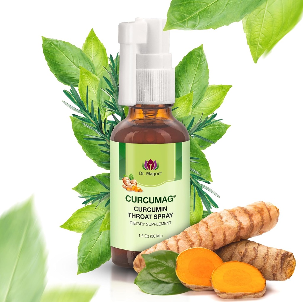 Curcumin Turmeric Natural Curcumin Throat Spray oleh Dr. Magon, Throat Calm, Soothing Throat Spray, Imune Dukungan, UC3 Clear Curcuma Longa Dry Extract, 1 Fluid Oz