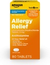 Kepedulian Dasar selama 24 jam, Lestatirizine Dihydrokloride Tablet, 5 mg Antihistamine untuk Sneezing, Runny Nose, Itchy Nose atau Throat dan Itchy, Watery Eyes, 80 Count Pack