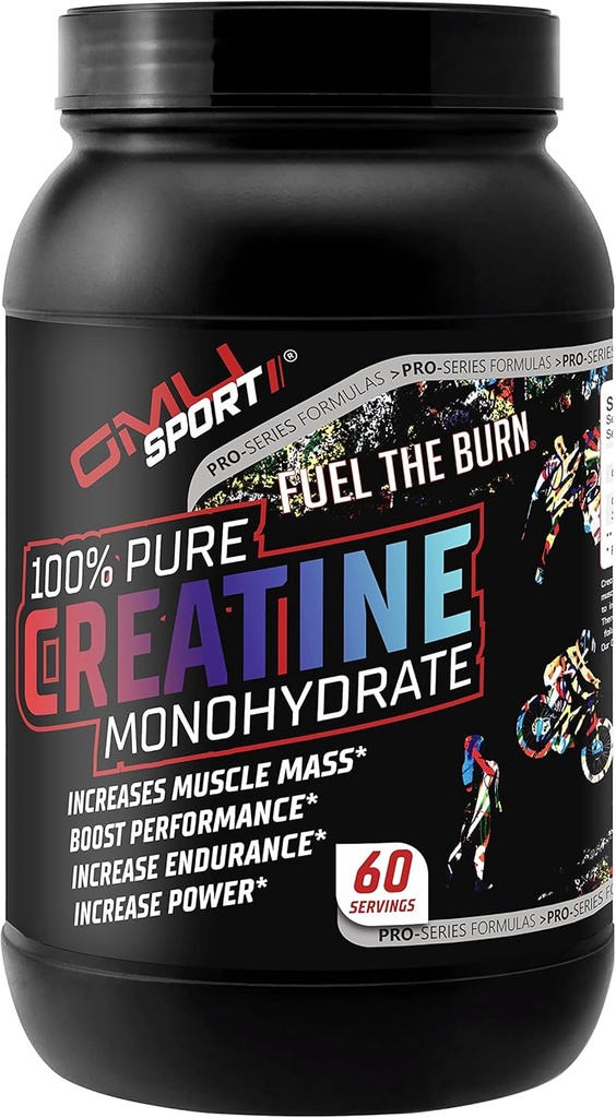 GMU SPORT - 100% bubuk Creatine Monohydrate murni untuk Pria dan Perempuan - Bubuk Creatine murni untuk Perkembangan Otot, Enhanced Performance dan Increased Strength- Creatine Supplemen - Tanpa Rasa