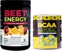 Nutrologi Beet Natural O2, Pra Workout Powder, Passion Fruit Flavor (30 Servings) BCAA Natural, Plant Based BCAA Powder, Lemonade Flavor (30 Pelayan)