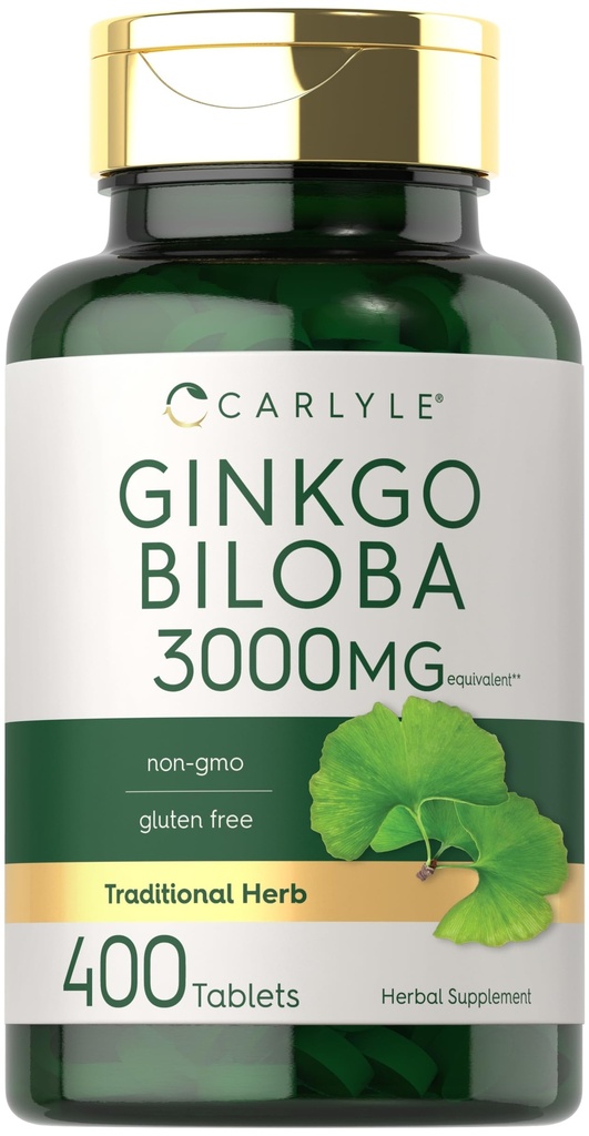 Carlyle Ginkgo Biloba 3000mg 124; 400 Tablet 126; Non- Gluten Free Herbal Suplemen