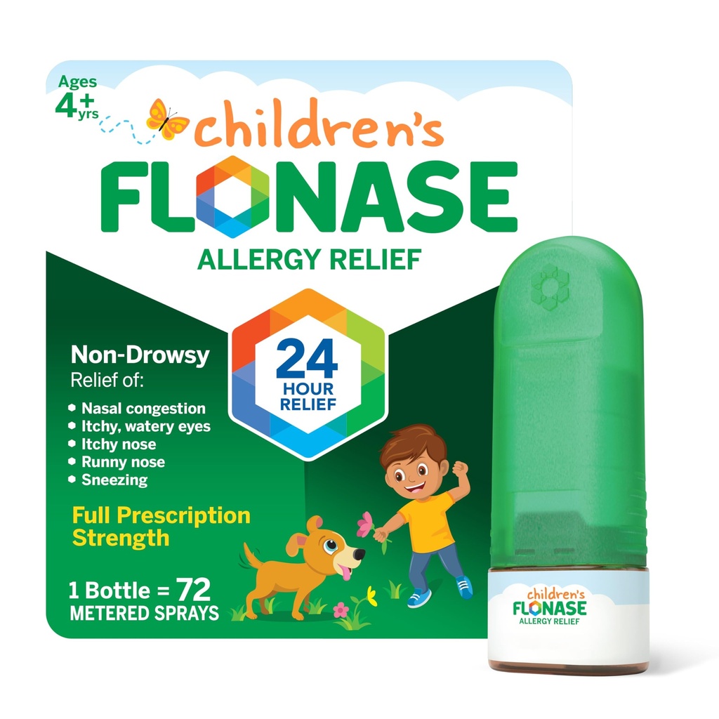 Spray Bantuan Nasal Flonase Children 's Alergi, 24- Hour Non-Drowsy Multi- Symptom Relief - 72 Spray