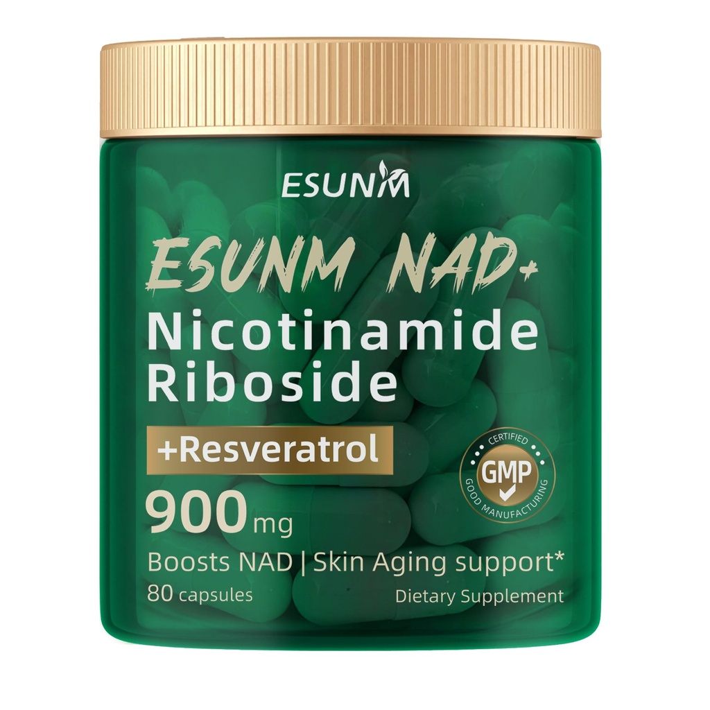 Nicotinamide Riboside 900mg, NMNH Supplemen Reveratrol Suplemen Nutres, Suplemen Anti- Aging, Energi, Fokus - 80 Kapsul
