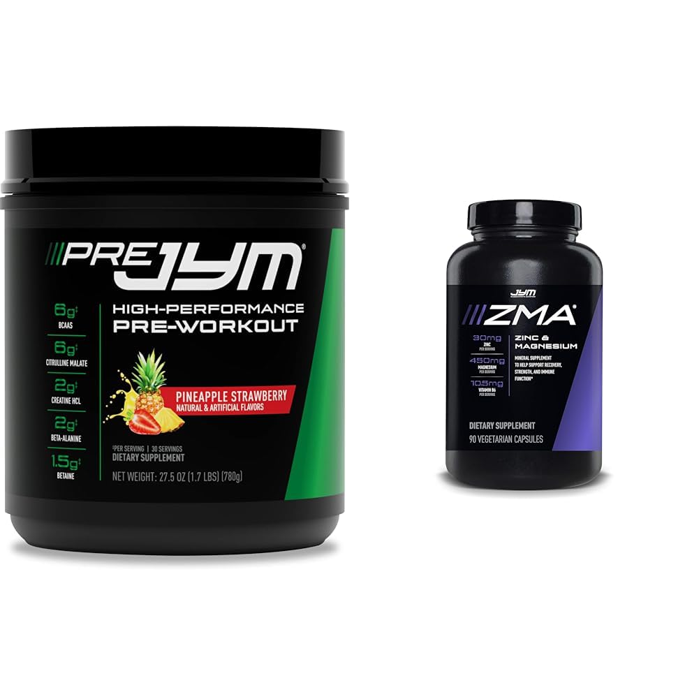 PRS JYM 30 Pelayan Pineapple Strawberry & JYM ZMA Zinc / Magnesium Kapsul 90 Vegetarian Capsules