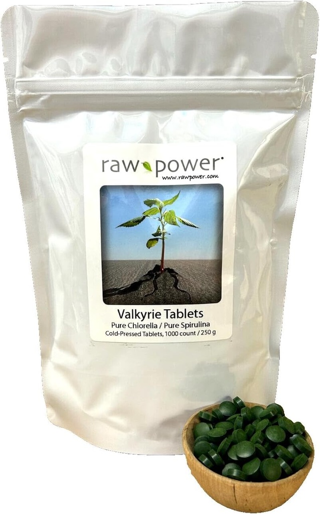 Valkyrie Tablet untuk Pets, Raw Power (1000 Count, 250g, Cold- Menekan, Murni klorella / spirulina)