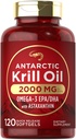 Carlyle Antartika Krill Oil 2000mg 124; 120 Softgeels 12.4; Omega-3 EPA, DHA, dengan Suplemen Attaxanthin Diarahkan dari Red Krill 124; Maksimum Kekuatan 124; Laboratorium Test