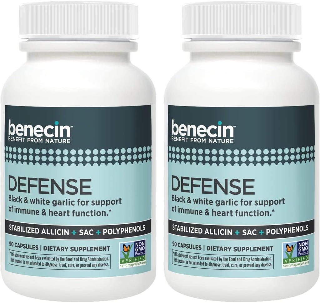 Benesin Pertahanan 1.1500 mcg Stabilisasi Alcolin per Capsule 124; Ditambah Amounts tinggi SAC & Polyphenol dari Black Garlic 124; Dukungan yang kuat dari Imune & Heart Fungsi Vegetarian Caps (1 Count (1 Cacah 180)