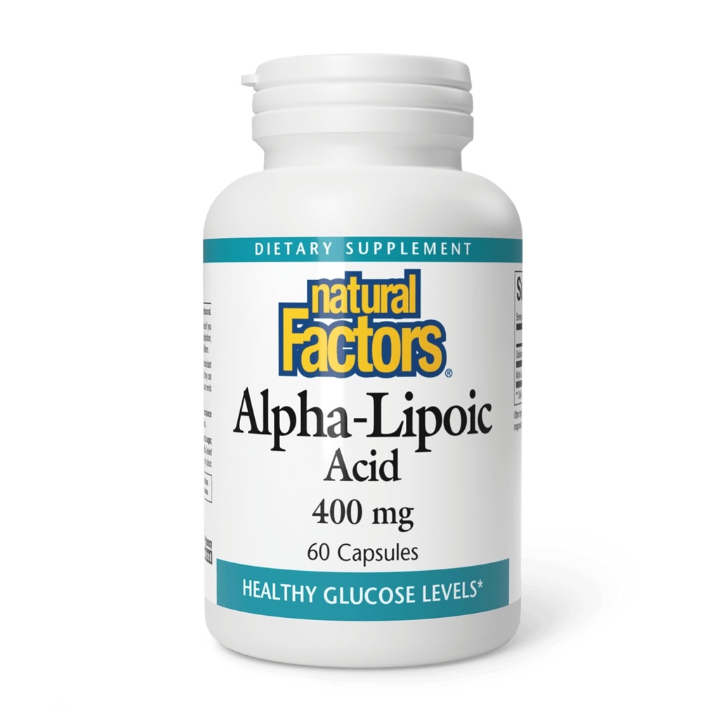 Faktor Natural Alpha--Lipoic Acid 400 mg, Whole Body Antioksidant Dukungan, 60 Capsules