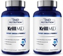 Tambahan 1MD Nultrition Krill Oil Omega 3 dengan Astaxanthin, EPA, DHA 124; 2X More Effective than Fish Oil 124; 60 Softgels (2- Pack)