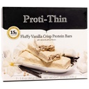 Proti- Thin Fluffy Vanilla Crisp Protein Bars, 15g Protein, Low Calorie, Very Low Carb (VLC), Low Fat, High Fiber Snack Bar, KETO Diet Friendly, Ideal Protein Compatible, No Gluten Ingregents, 7 / Box