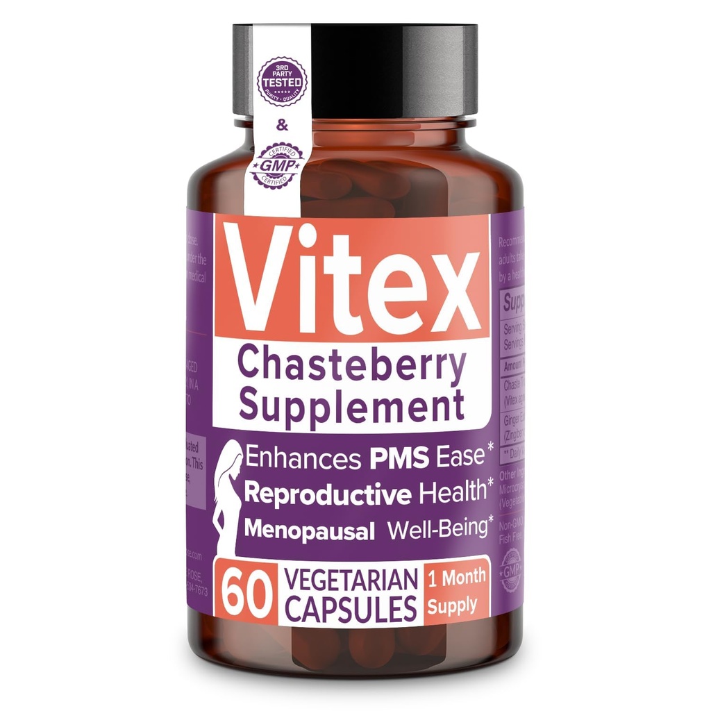 Intimate Rose Vitex Chasteberry Suplement for Women, 1000 mg - Chaste Tree Berry for Hormone Saldo, Fertility & PMS Dukungan, Siklus Regulate - 60 Kapsul