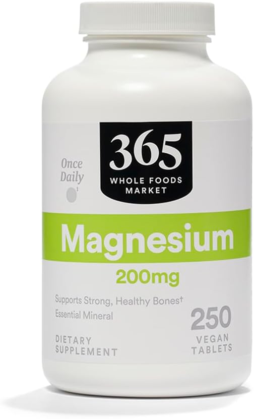 365 oleh Whole Foods Market, Magnesium 200mg, Vegan, 250 Tablet
