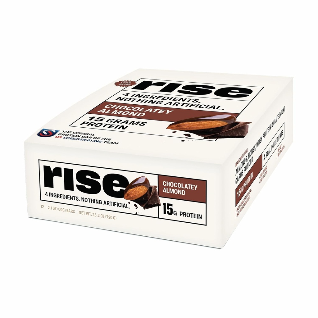 Bangkitkan Whey Protein Bars - Chocolatey Almond 124; Breakfast Bar & Protein Snack 15g Protein 5g Fiber Hanya 4 Whole Food Ingregents Gluten- Free Soy Free