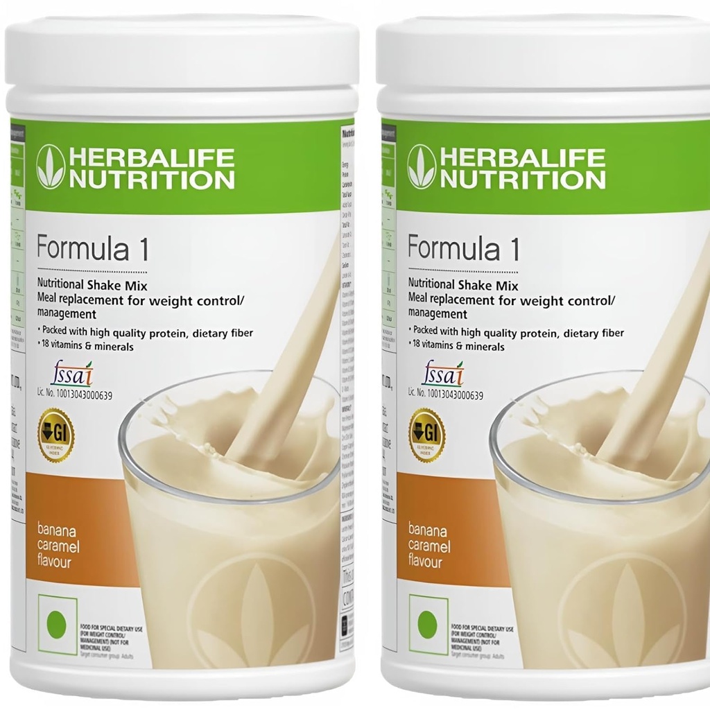 Herbalife Formula 1 Nutrasi Shake Mix - Kemas 2, 500g Masing-masing - Herbalife Shake - Herbalife Protein Poader - Herbalife Woss Kehilangan Pengganti Makanan (Banana - Banana)