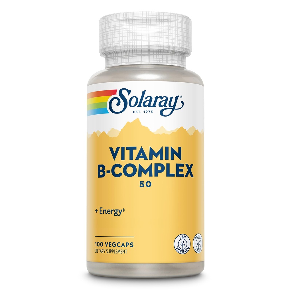 Vitamin B Filamin Kompleks 50 mg - Cellular Energy Vitamin - Metabolisme dan Dukungan Kesehatan Nerve - Vitamin B12, Vitamin B1, B6, Niasin, Acid Folic, Biotin dan B Vitamin Lainnya - Vegan, 100 VexCaps