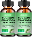 (2 Paket) Soursop Graviola Leaf Liquid Drop 124; Soursop Bitters Liquid w / Sea Moss, Vitamin C & Cinnamon untuk Dukungan Sel & Regeneration, Imunitas, Liver, Zzz & Antioksidant