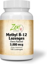 Best Metholated b12 Vitamin & B12 with Folic Acid Suplement - with Vitamin B-6, Folic Acid, Biotin - Dukung Kesehatan Kardiovaskular, Healthy Ammune System, Brain & Nerve Fungsi - 100 Lozenge