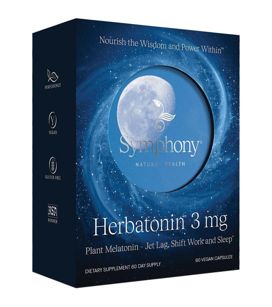 Herbatonin 3mg - The Only Natural Plant Melontonin Natural Sleep Cycle, Body Clock And Circadian Rhythm Dukungan Untuk Jet Lag, 60 Vegan Capsules (Supply Hari 60)