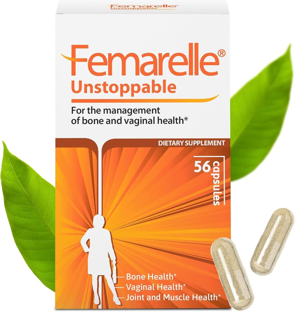 Femarelle ® Unstoppable-Dietary Supplement for Women - Supporting Bone, Muscles and Joints & Vaginal Health - 56 Capsules - Non-Hormonal - Secara klinis Dipelajari