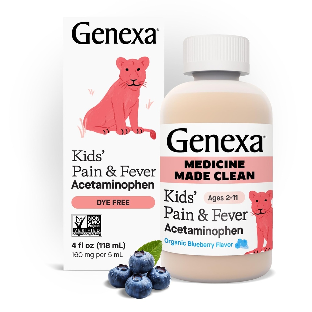 Acetaminofhen Genexa Children 's Clean Acetaminhen 124; Pediatrician Disukai Ingrediment 124; Rasa sakit dan Demam Pengganti Anak-Anak
