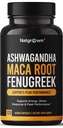 Natgrown Ashwagandha Maca Root Fenugreek Extract Capsules Suplement for Men & Women - Vegan Pills - (120 Count)
