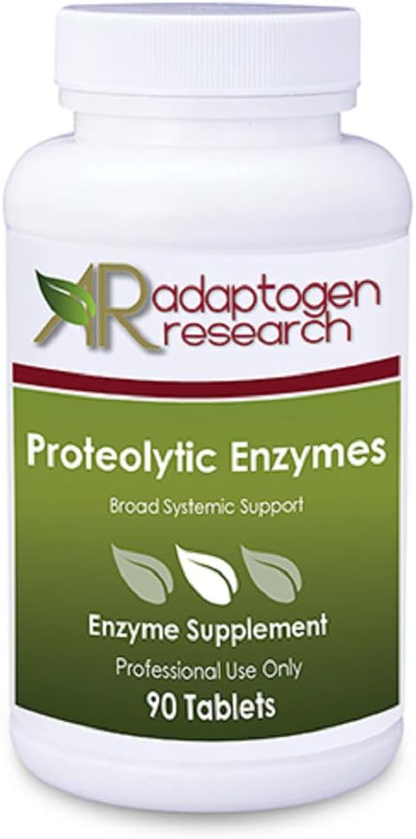 Protolytic Enzymes Broad Systemic Support 124; Vegetarian Blend with Serratia Peptidase & Bromelain for Ditraffic, Sourced from Papaya & Pana 124; 90 Ensic Coated Tablets 126; Adaptogen Research