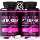 (2 Kemas) Pil Wloss Night Time untuk Perempuan - Advanced Weight Loses Supplement - Fat Burners for Women - Diet Pills that Work Fast - Belly Fat Burner - Appetite Supresan - Made in USA