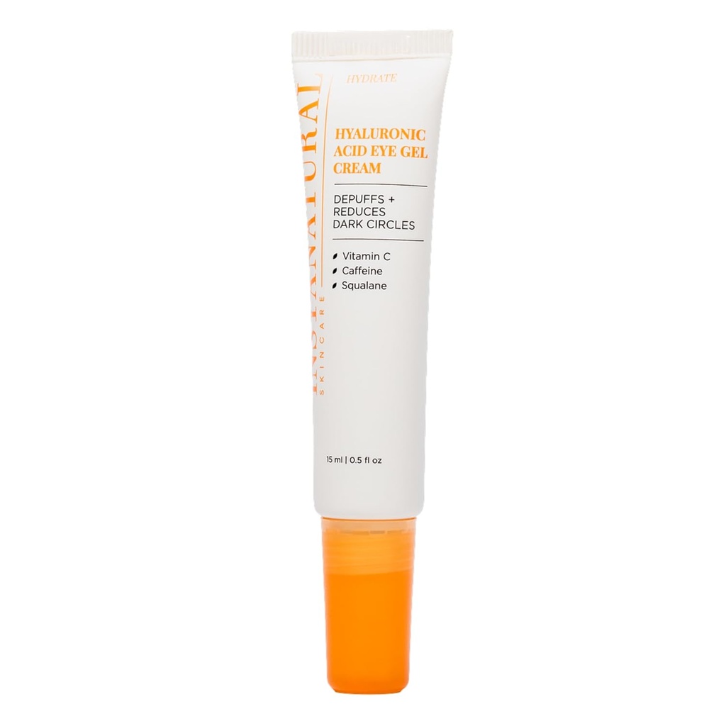 InstaNatural Hyaluronic Acid Eye Gel Cream, Hidrating Under Eye Cream for Women & Men, Deconases Puffiniss, Dark Circles and Wrinkles, with Vitamin C, Caffeine, Squalane & Peptides, 0.5 Fl Oz