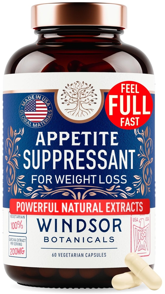 Appetite Suppresan untuk WeightLos - Garcinia Kamboja, Glucomannan Appetite Control Suplemen dan Metabolism Booster untuk WeightLos - Kehilangan Berat untuk Perempuan dan Pria - 60 Vevgie Diet Pil