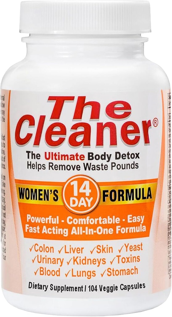 Century Systems The Cleaner Detox, Powerful 14- Day Complete Internal Cleansing Formula for Women, Dukung Kesehatan Digetical, 104 Kapsul Vegetarian