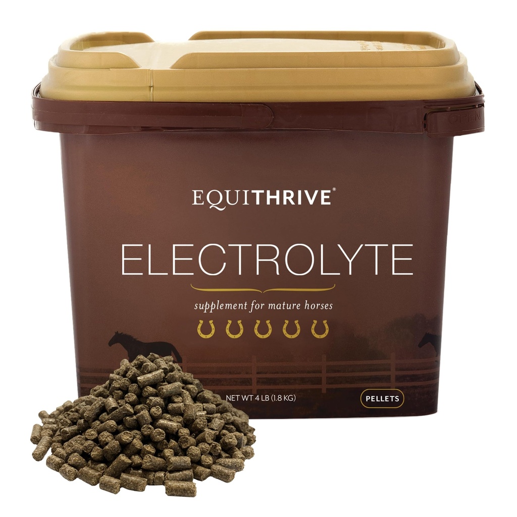 Equistrive Horse Electrolite Pellets, Vitamin and Mineral Supplemen, Equine Feed Supplies for Training and Competition, 4 lbs, 20 Day Suppply
