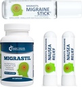 Vigor Migrastil Migraine Mendukung Kit dengan Migraine Stick, Capsules & Nausea Inhaler. Dibuat di Amerika Serikat