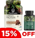 PlantFusion Complete Vegan Protein Powder & Kalsium Bundle - Plant Based Protein powder with BCAAs, Digetical Enzymes and Pea Protein