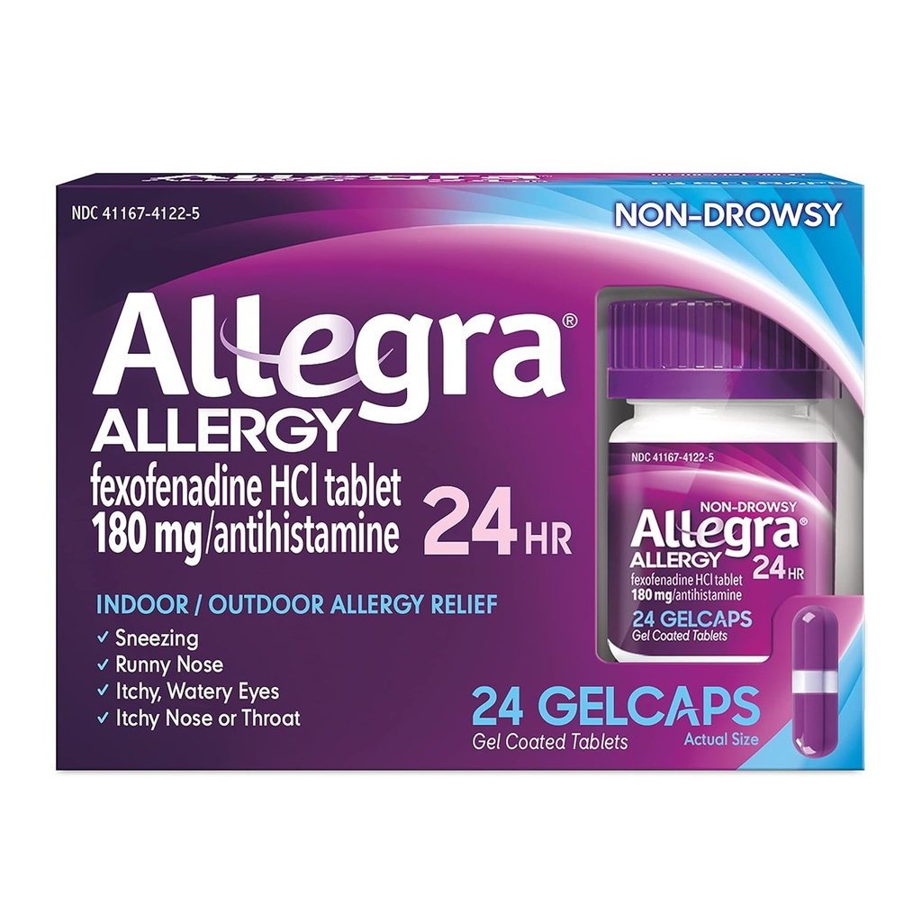 Allegra 24hr Gelcaps Ukuran 24ct Allegra 24hr Gelcaps 24ct