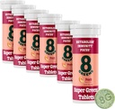 Super Greens Powder Superfood, Metabolisme Immunity & Focus, Daily Greens Effervescent Tablet, Organic: Aloe Vera, Spirulina, Chlorella, Peach, Underground 60 Servings.