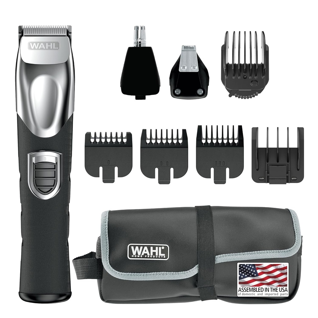 Wahl USA Rechargable Lithium Ion All in One Beard Thimmer for Men with Detail and Ear & Nose Hair Rimmer Attation - Model 9854- 600B