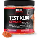 Force Factor Testosterone Booster ujian X180 Testosteron untuk Men with Tongkat Ali, Horny Goat Weed, Tribulus Terrestris, Fenugreek, & Black Maca, Supplemen Men, Berry Punch, 60 Gummies, 1 - Pack