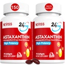 Suplemen Astaxanthin 24mg, Supply 5 Bulan - Coconut MCT Minyak, sumber Microalgae segar w / Grape Seed Oil, Ashwagandha - Antioksidants untuk Skin sehat, Mata, Penuaan - Non-GMO & Gluten Bebas, 150 Softgels