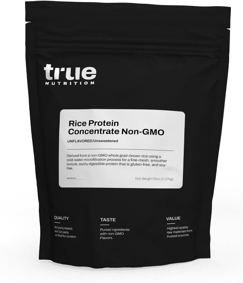 Usus True - Konsentrat Protein Nasi - Microfiltrasi Air Dingin, Gluten Free, Soy Free, Dairy Free, Powder Protein Non- GMO - Tanpa Rasa - 5LB
