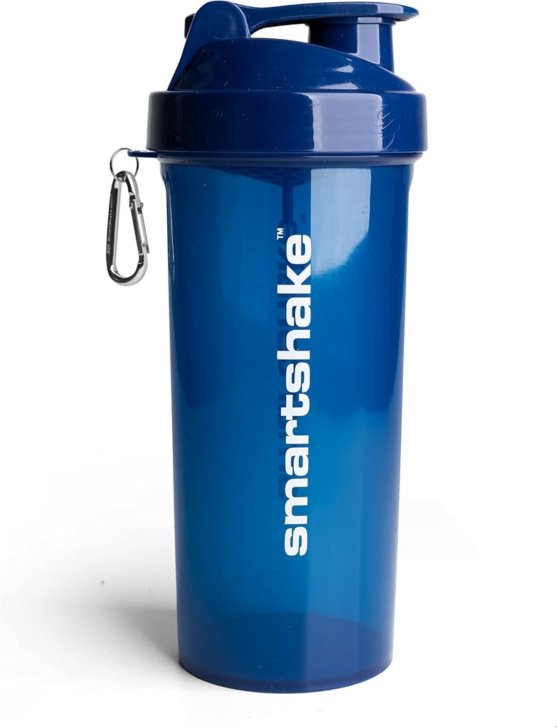 Smartshake Lite Protein Shake Bottle 1000ml 124; Leakproof Gym Shaker Drink for Protein Shake 126; Clear Polypropylene Water Bottle, BPA Free Protein Powder Shaker Cup for Men & Women, Navy Blue