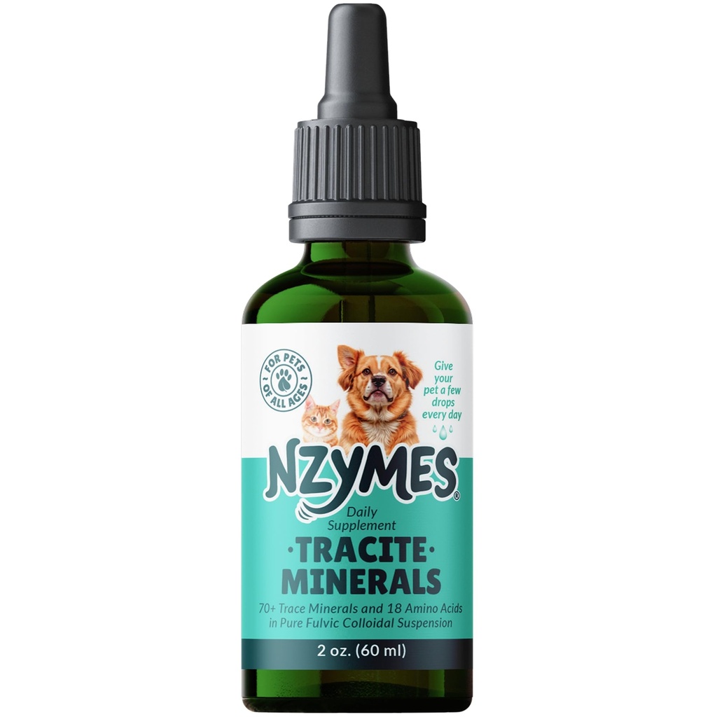 Nzymes ® Tracite Minmework for Pets - Fulvic Acid, Humic Acid, and Ironal - Based Trace Mineral Drops and Acids for ATP Energy, and Digetical Health - Made in The USA