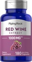 Piping Rock Red Wine Extract Capsules 1000mg 124; 180 Menghitung 124; Non-GMO, Gluten Free Suplemen